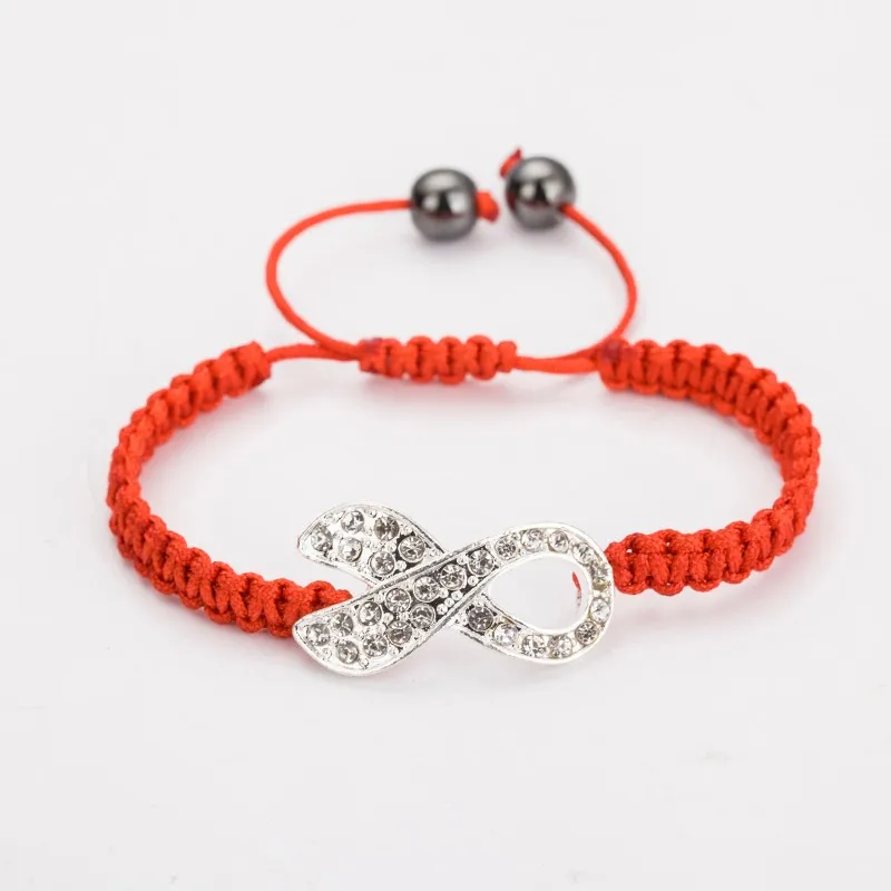 Браслет JINSE искусственные бусины осведомленность о раке груди трикотажный