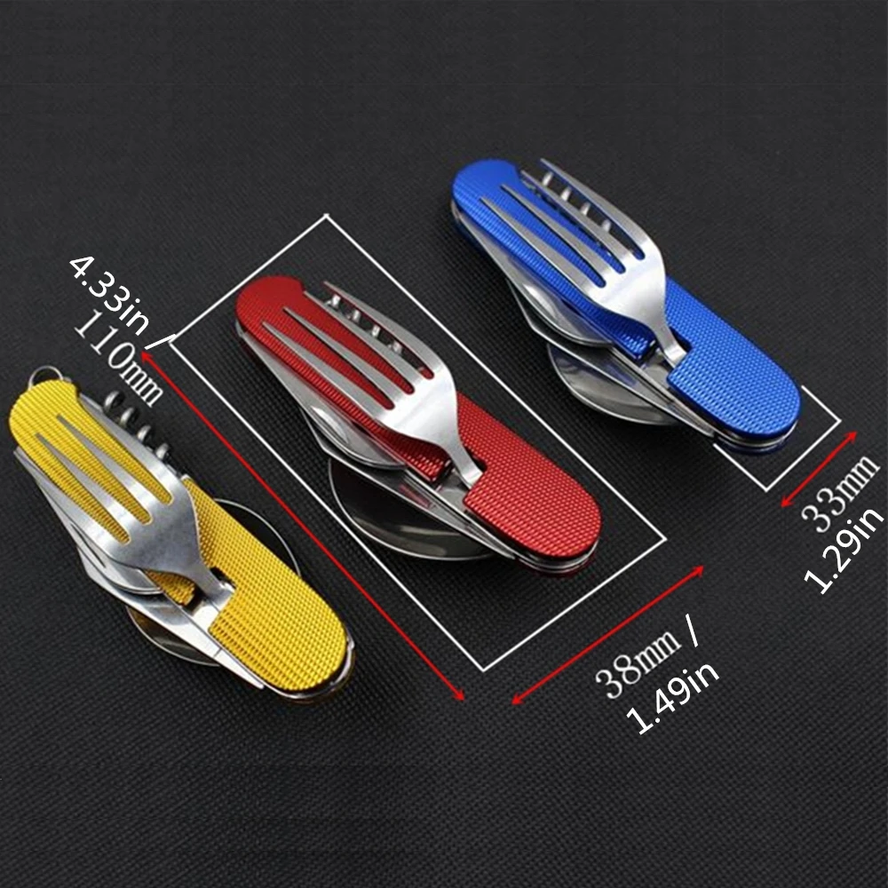 Портативный столовый прибор из нержавеющей стали для пикника 6 в 1|knife fork|travel