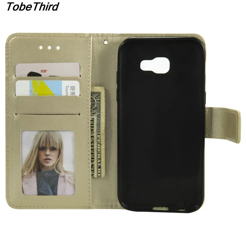 TobeThird для Galaxy A3 2017 чехол Роскошные карты кожаный бумажник Магнитный флип телефона