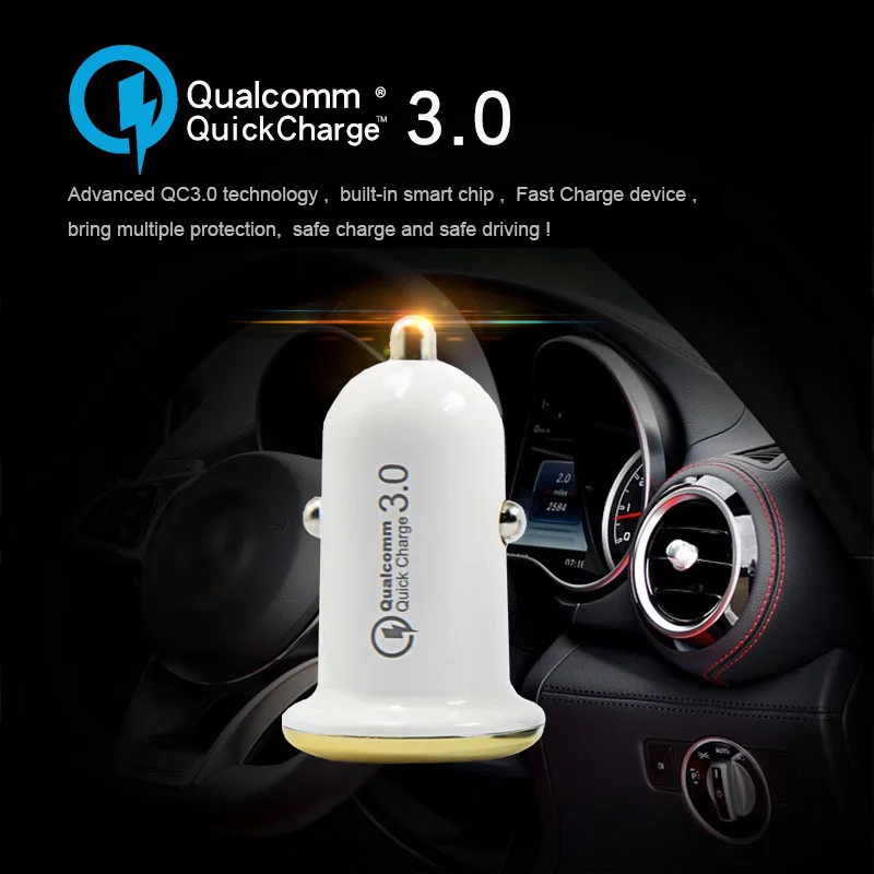 Мини Быстрое Автомобильное зарядное устройство QC3.0 QC2.0 USB для iPhone Samsung S9 S10 Plus Huawei P30