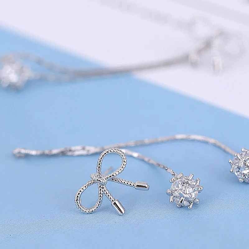 Женские Висячие серьги MZC новые модные украшения с длинным бантом большие