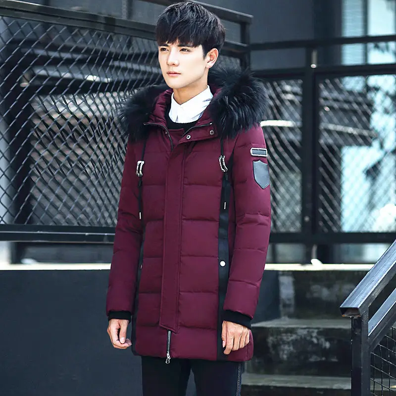 Новинка зимы 2018 стильный мужской пуховик с капюшоном плотный теплый