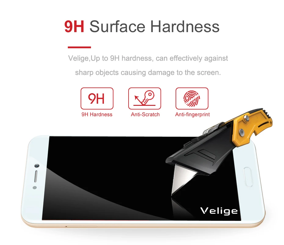 Velige полное покрытие закаленное стекло для Xiaomi Mi 5C Mi5C M5C 5 C Xiomi защита экрана 2.5D