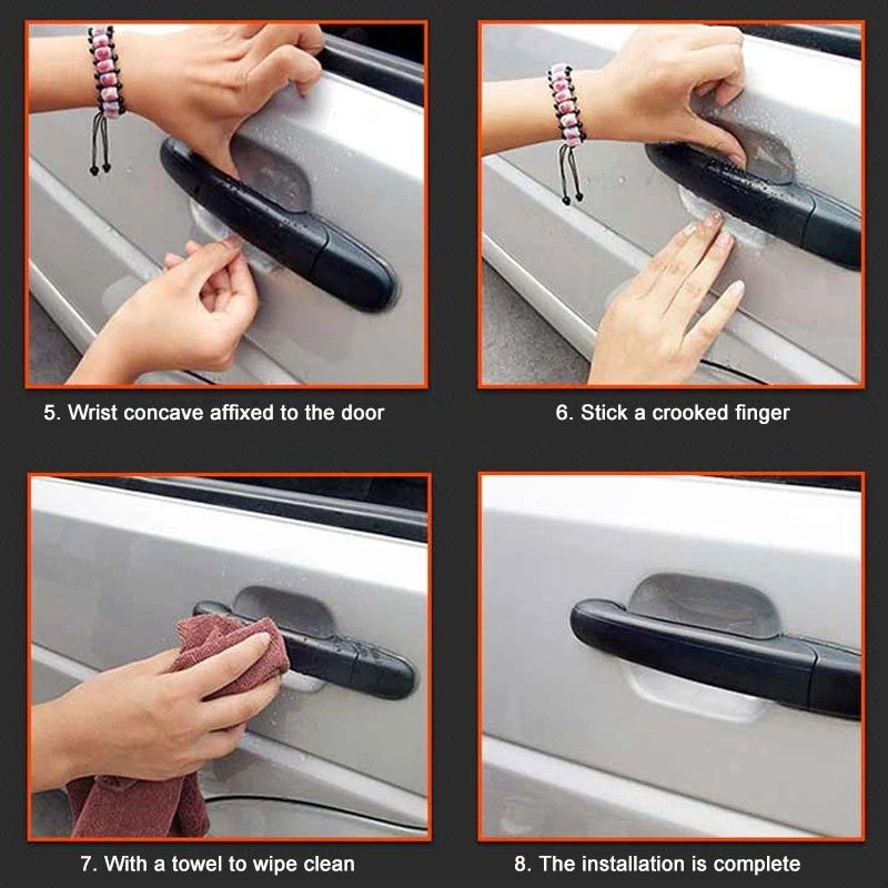 Универсальный 4 шт./компл. двери автомобиля ручка Защитная пленка дверные ручки