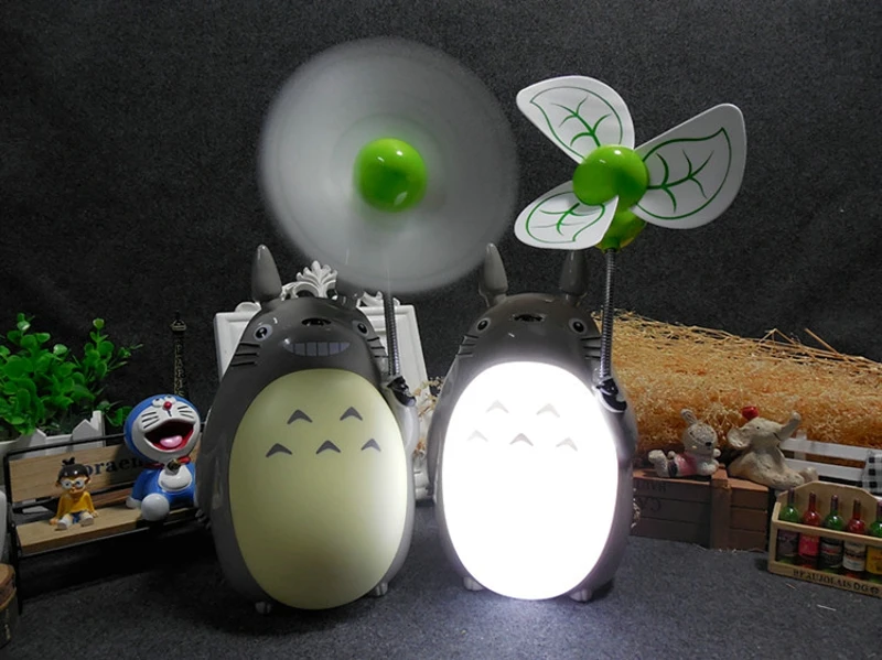 Kawaii настольная лампа для фанатов Тоторо, Usb Перезаряжаемый светодиодный Ночной светильник, Мультяшные настольные лампы для чтения, светильник для спальни, детский Подарочный Декор
