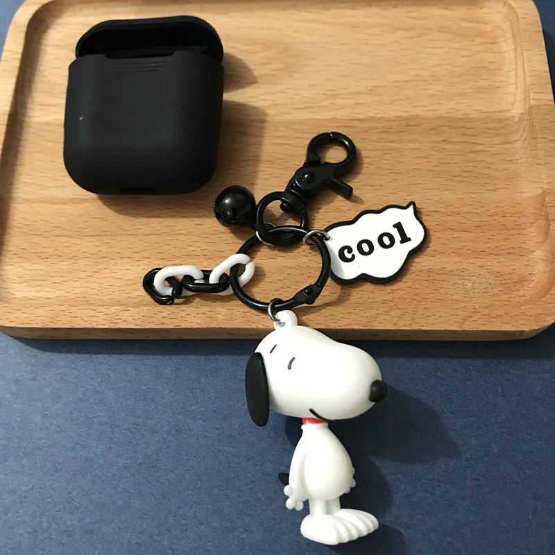 Super Cute Cartoon Doll Peanuts Dog keychain Earphone Case Silicone Cover For Apple Airpods Headphone Charging Box Accessories | Украшения