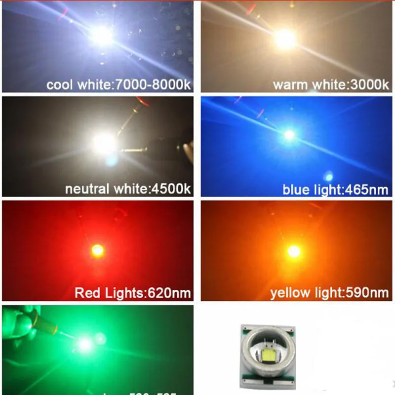 10 шт. CREE XRE Q5 светодиодный XLamp cree xr-e Q5 светодиодный белый/теплый белый/синий/красный/желтый 3 Вт светодиодный светильник, установленный на 16 мм 20 мм 15 мм 12 мм PCB