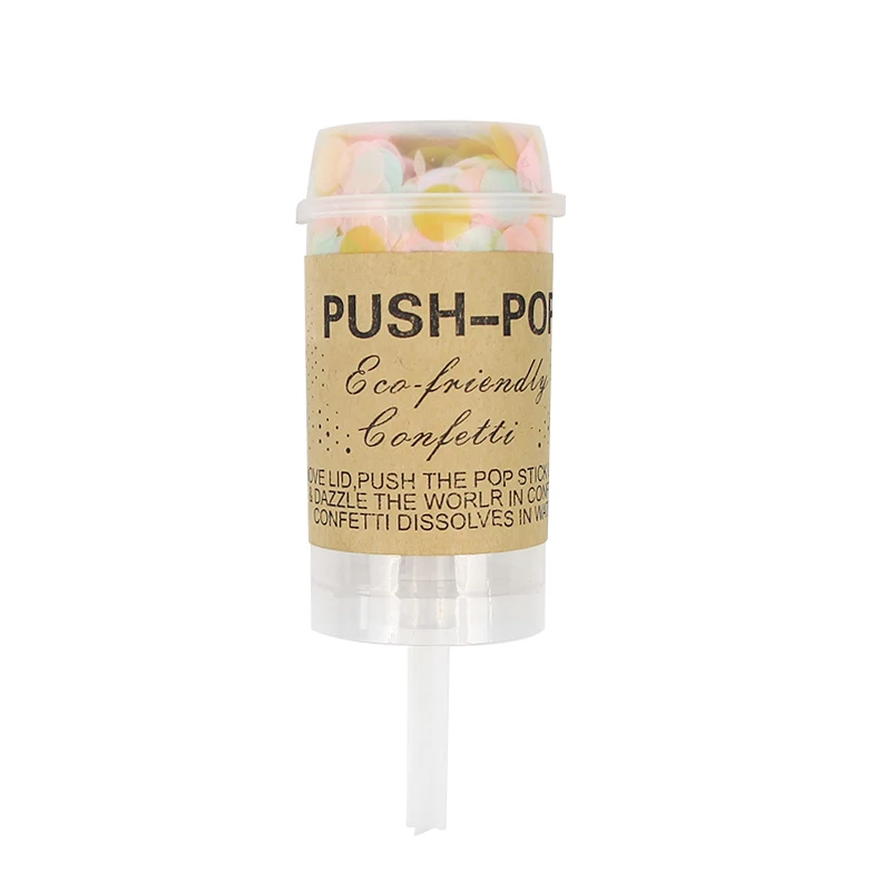 

Cyuan 10Pcs Mix Color Push Pop Confetti Poppers Cannons for Wedding Decoration Birthday Party Baby Shower Event Party Supplies