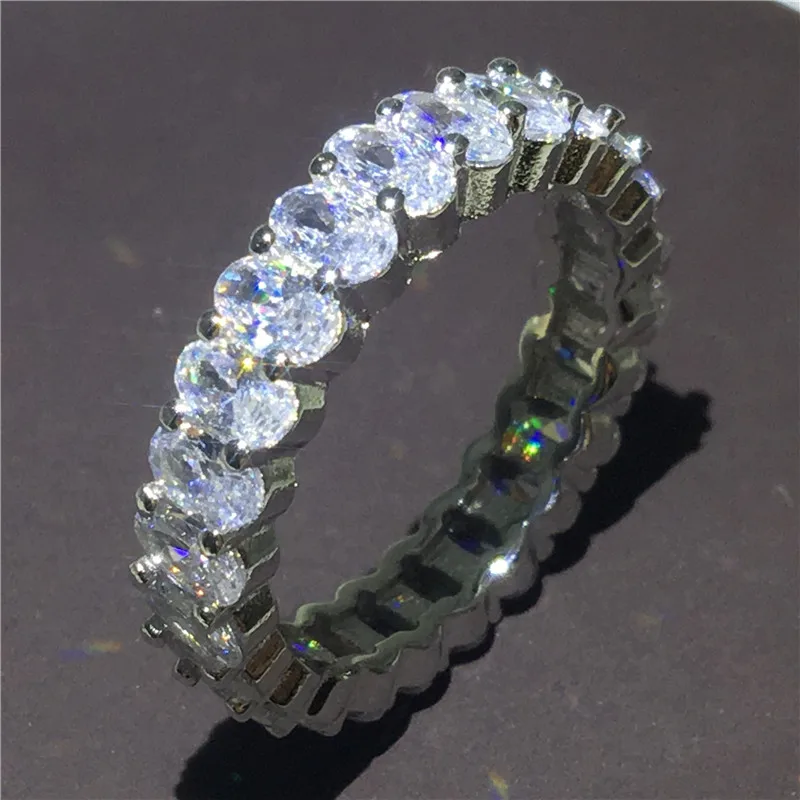 Oval cut Несколько резки Promise ring 925 пробы серебро AAAAA Сона Cz Обручение обручальное кольцо для wo Для мужчин вечерние украшения для пальцев - Цвет основного камня: Oval cut