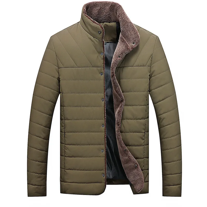 Новинка 2018 зимняя мужская куртка пальто с воротником стойкой хлопковые