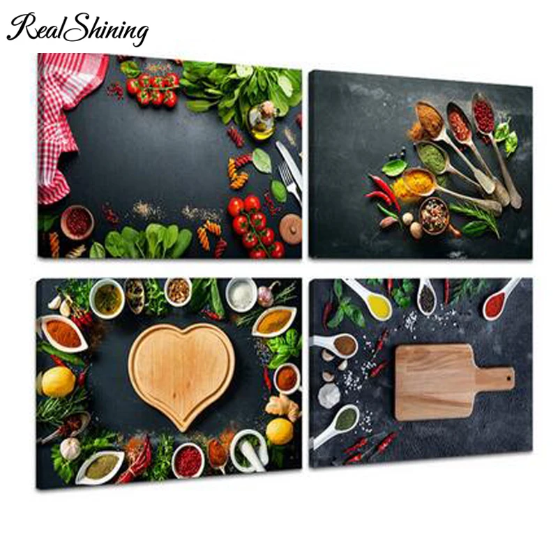 Полный квадрат diy 5d алмазная вышивка зерна специи Алмазная картина 4 шт. набор