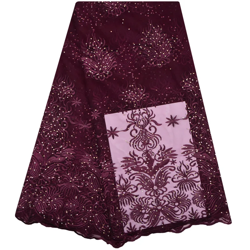 Высококачественная нигерийская французская Тюлевая кружевная ткань белого