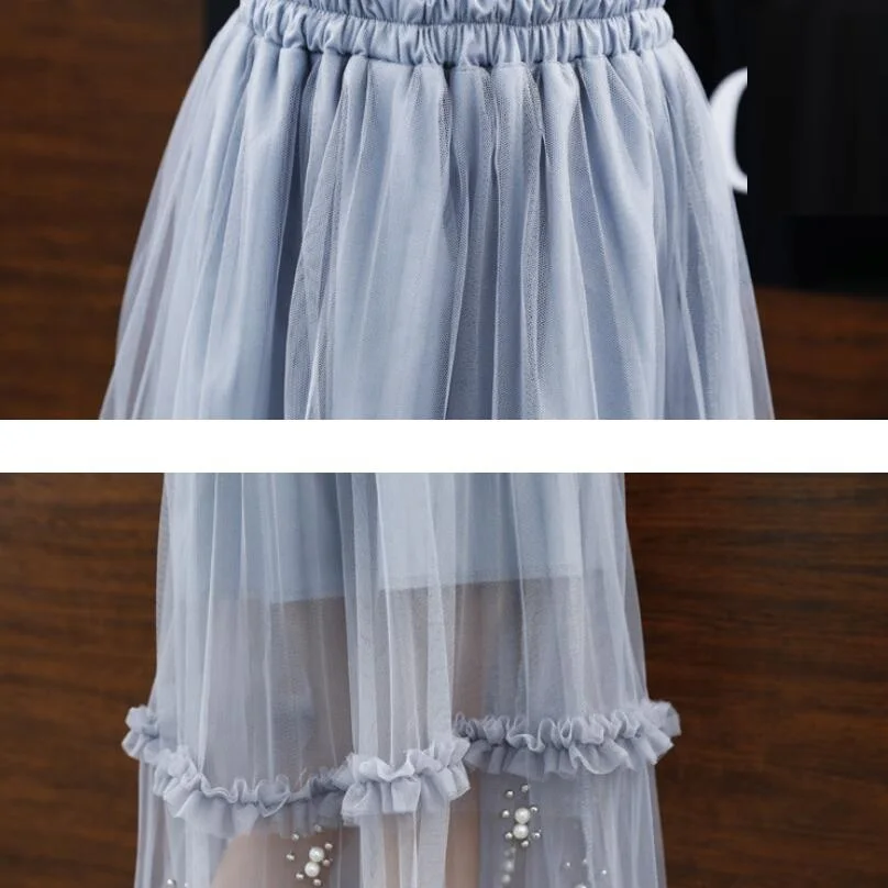 Весна-лето 2019 юбки для маленьких девочек-подростков детская одежда с жемчугом