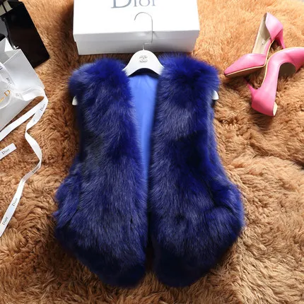 2017 роскошный настоящий оптовый жилет из лисьего меха осенне-зимний натурального