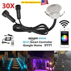 30 шт.лот Wi-Fi телефонное приложение голосовой музыкальный контроллер RGBWW 31 мм террасная лестница ступенчатая светодиодная палуба потолочный светильник с функцией таймера