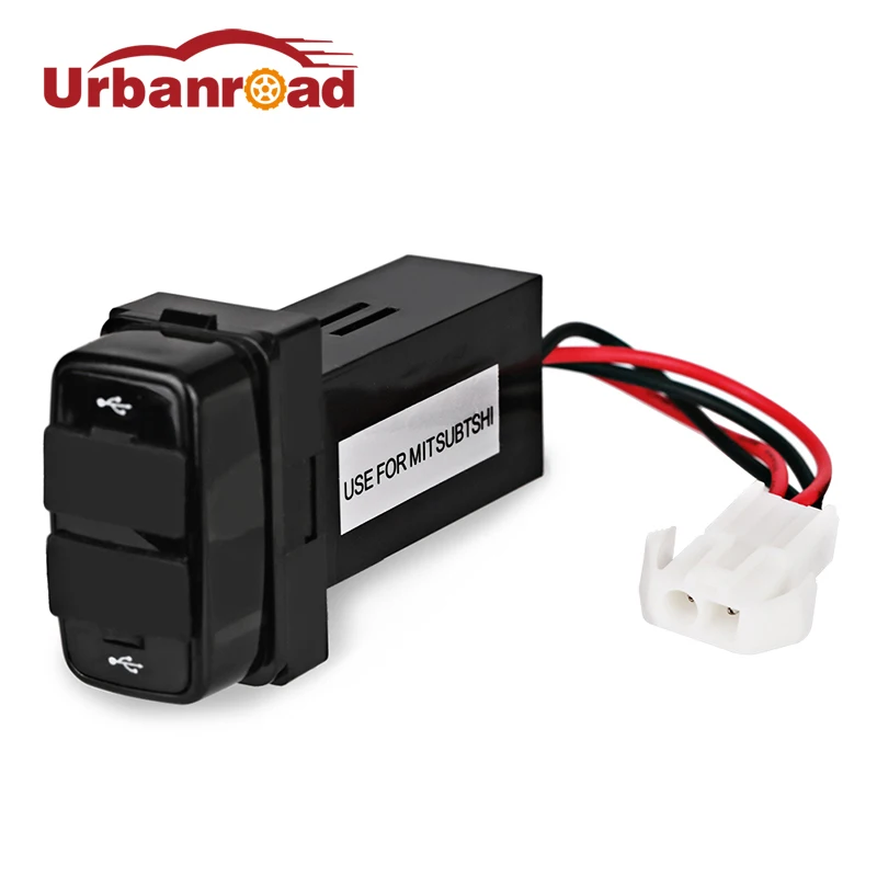 Urbanroad 5V 2.1A USB автомобильная розетка для питания для Mitsubishi, адаптер для прикуривателя, разъем зарядки.