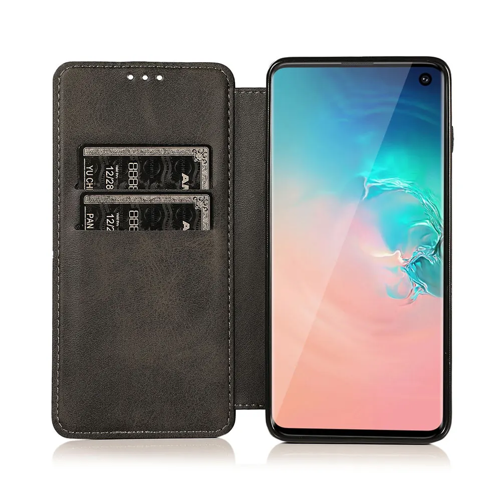 KISSCASE кожаный флип-чехол для телефона Samsung S8 Plus S10 S9 S10E винтажные чехлы-подставки
