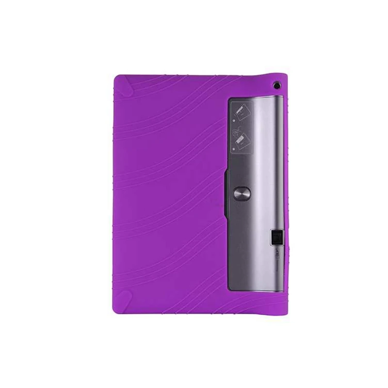 Фиолетовый Силиконовый чехол для lenovo YOGA Tab 3 PRO 10,1X90, чехол для YOGA Tab3 PRO YT3-X90F/X90L, защитный резиновый чехол-подставка для планшета - Цвет: Фиолетовый