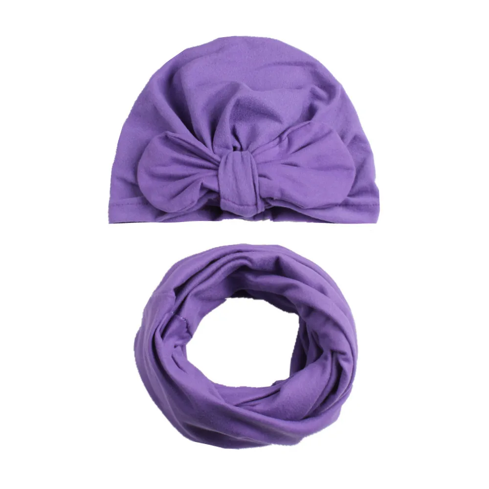 LONSANT/шапка для новорожденных девочек и мальчиков Однотонная шапка малышей Шарф