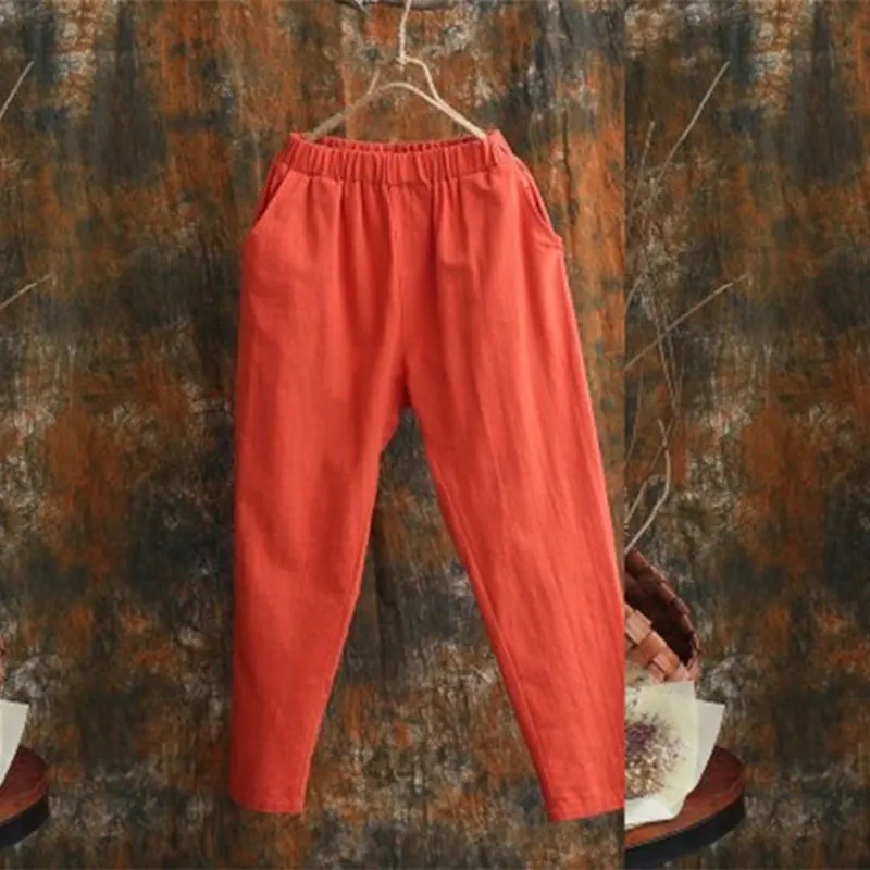 Женские повседневные шаровары в этническом стиле свободные хлопковые штаны