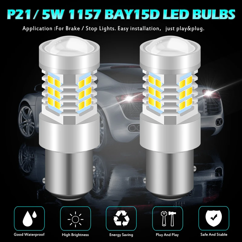 Katur 2 шт. 1156 BA15S P21W светодиодный BAU15S PY21W BAY15D светодиодный лампы 1157 P21/5 Вт R5W авто лампы противотуманных фар автомобиля светодиодный светильник 12 V-24 V DRL светильник s