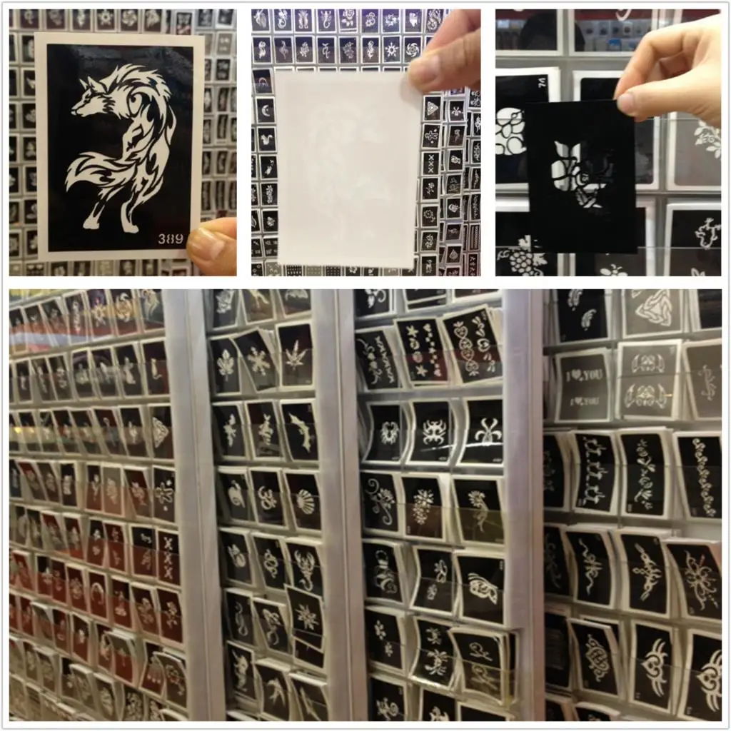 50 шт. трафареты тату смешанный дизайн листы трафаретов для тела живопись