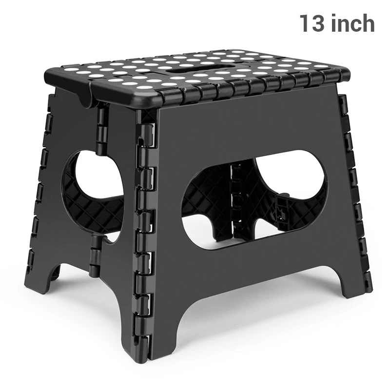 13inch Black 15 дюймов складной пластиковый стул ступенька табурет кухня сад ванная туалет табурет открытый портативный туристический стул детская мебель - Цвет: 13inch Black