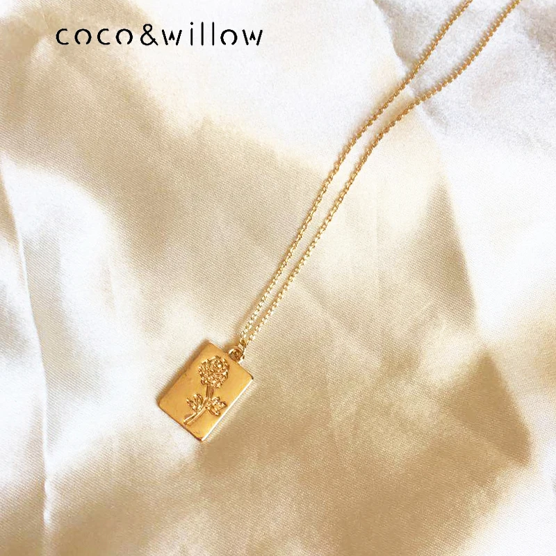 Коко и ива изящное оформление в виде Розы Изящные цепочки ожерелья золотистого