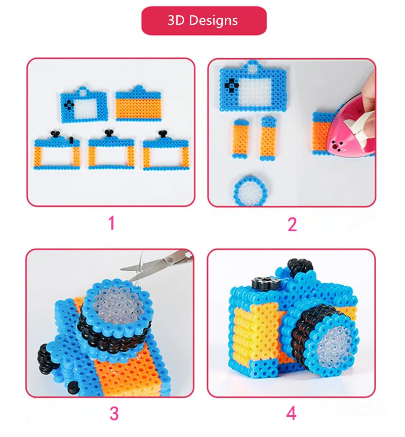 3D головоломка Pegboards шаблоны для Хама бусины игрушки 5 мм Perler бисер Развивающие игрушки для детей искусство ручной работы