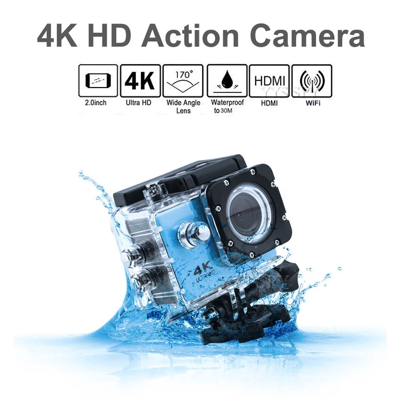 4K мини Экшн камера с Wi Fi Ultra HD подводная спортивная видеокамера Портативная