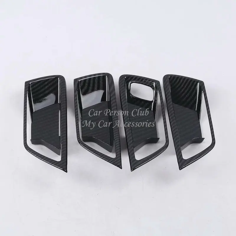

For Ford Focus 4 MK4 2019 2020 Interior Door Bowl Cover Handle Trims Carbon Fibre Stickers Decoration Car Styling Accessories