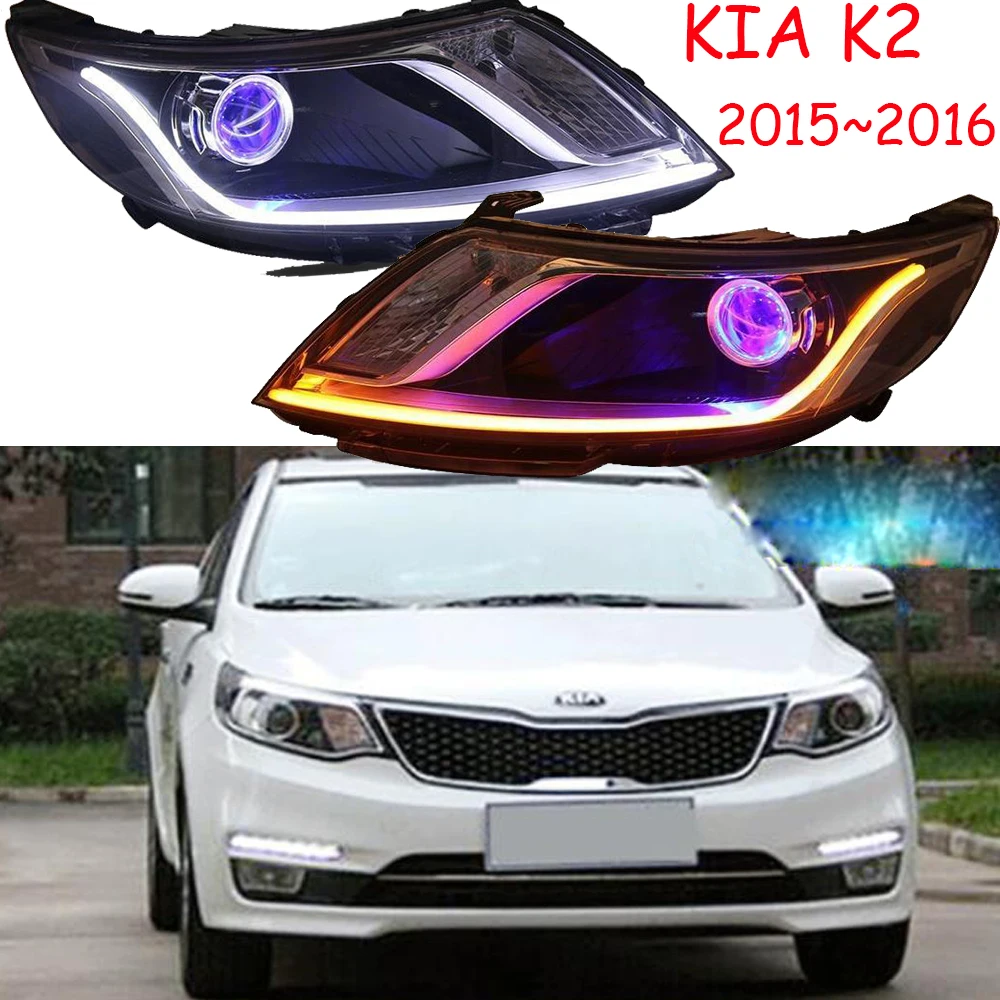 1set Bumper head lamp for KIA K2 Headlight 2015~2016y car accessories Front light kia k2 rio headlamp fog | Автомобили и