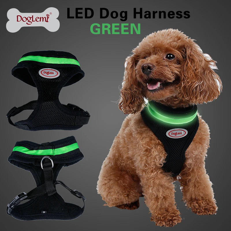 Мигающий светодиодный поводок для домашних животных сетчатый жилет собак 4 вида