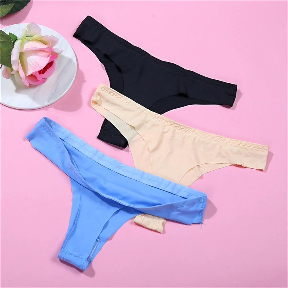 Plus Size Panties 3 PCS Low Rise Briefs For Women Color Nylon Lingerie Sexy Seamless Girl Comfort Underwear |