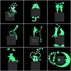 Мультфильм светящийся Переключатель наклейка светится в темноте наклейки на стену домашний декор Детская комната декоративная наклейка на стену Кот Фея Луна Звезда