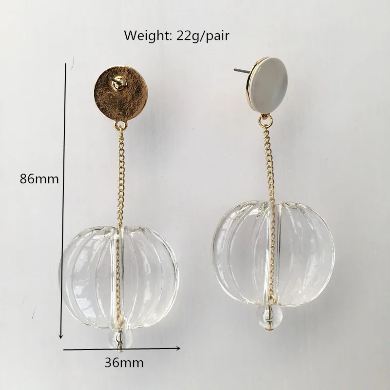 UJBOX Long Transparent Acrylic Resin Earrings Women Glitter Silver Foil Pendant Earrings Party Pending Hanging Earrings - Окраска металла: B