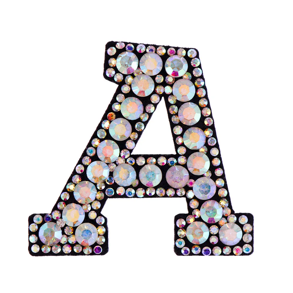 A A-Z, стразы, буквы, алфавит, аппликация, 3D, железная нашивка, значок для одежды, сумка, обувь, одежда, нашивки для вышивки, поделки своими руками - Цвет: A
