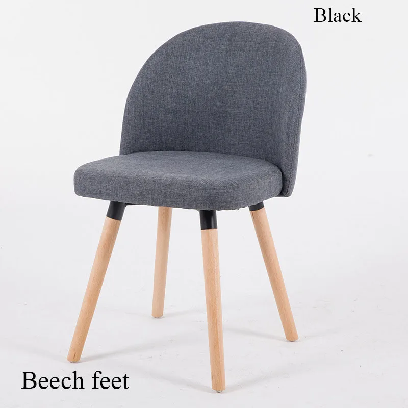 Beech feet Black Мебель из массива дерева, ресторан, применимый к стульям, Скандинавская Повседневная ткань, Situ к задней части минималистического кресла для встреч - Цвет: Beech feet Black