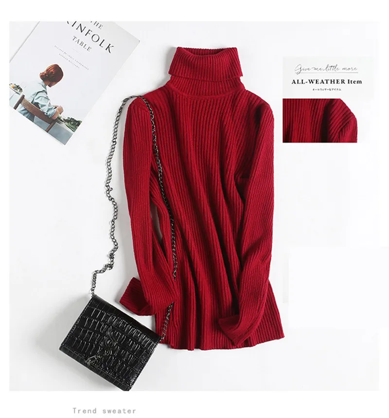 2018 г. осенние и зимние новые высокий воротник леггинсы вязаный свитер женщин