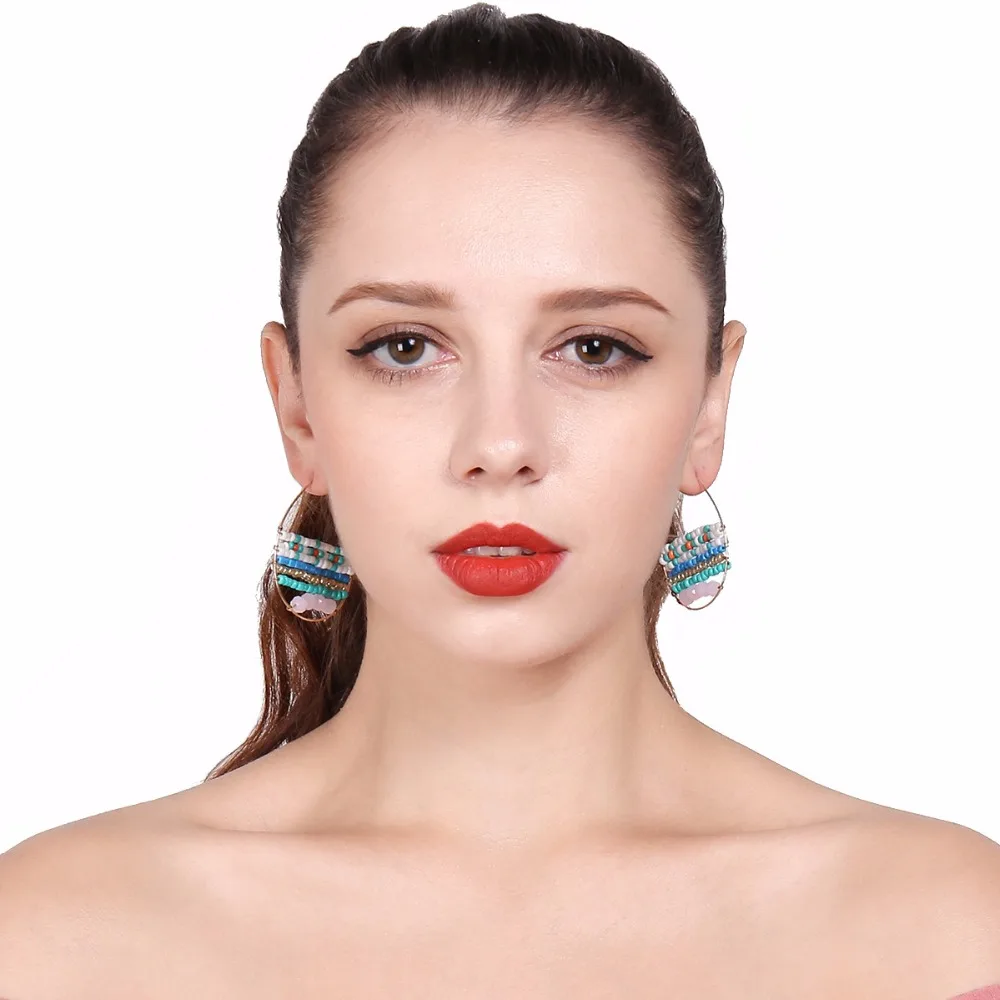 Женские Висячие серьги ручной работы с бусинами серьги-подвески бахромой и