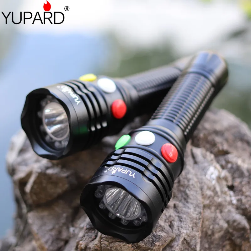 Yupard красный белый желтый зеленый сигнальный светильник Q5 светодиодный вспышка светильник светодиодный фонарь высокий яркий светильник 18650 AAA батарея