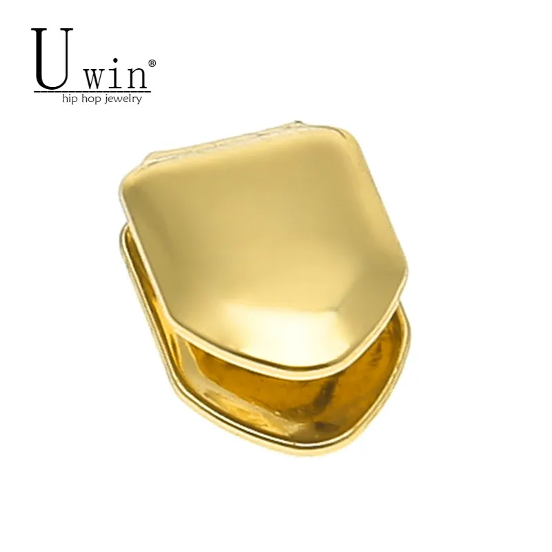UWIN Золото Серебро Цвет хип-хоп грили с одним зубом топ и низ гриля для Хэллоуина