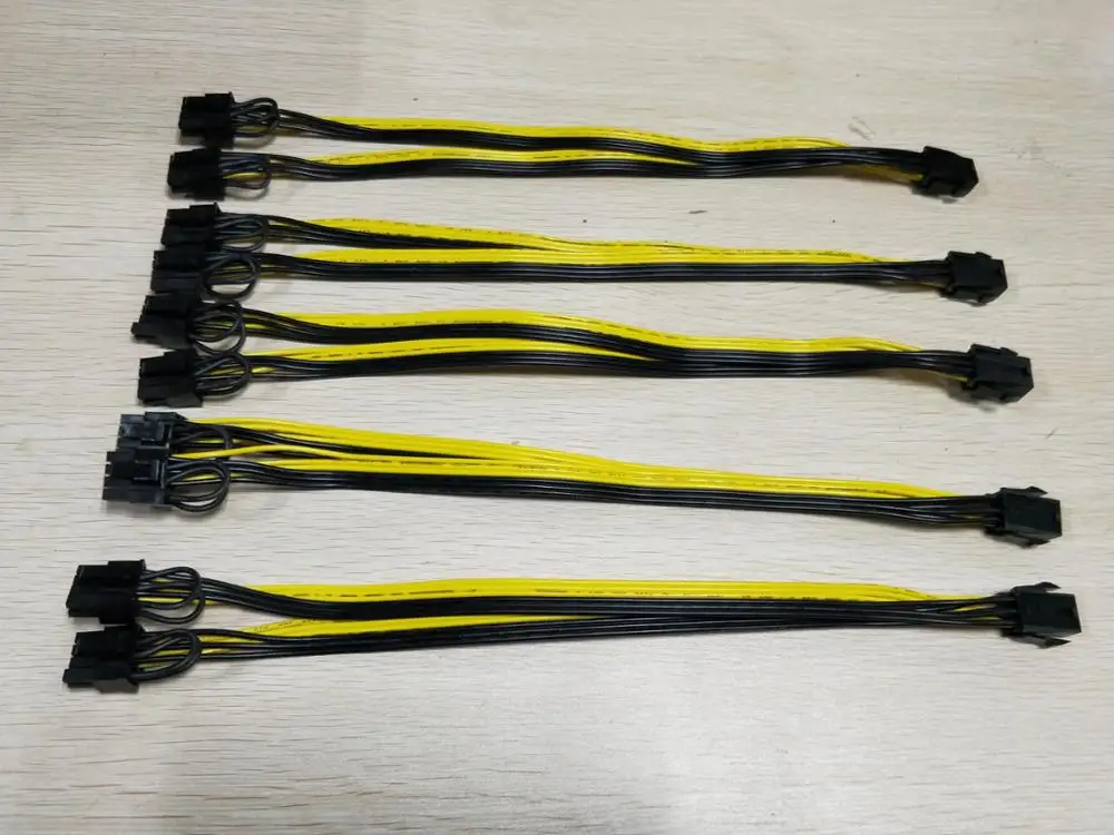 

10pcs/lot pci-e 6 pin to dual 6+2 pin pci-e power converter adapter 6pin to dual 6 pin cable connector wholesalers