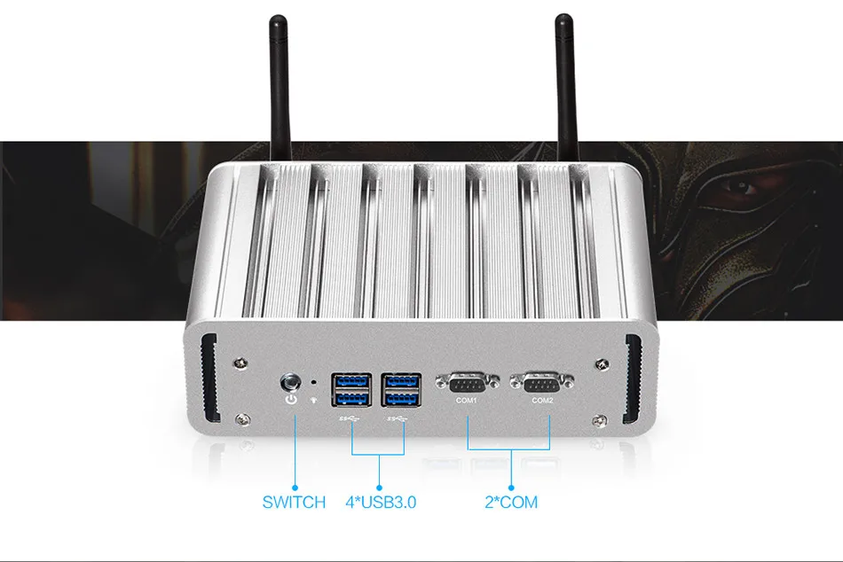 OLOEY мини-ПК без вентилятора Intel Core i7-5500U Windows 10 Linux 2* Gigabit Ethernet 2* RS232 DB9 4* USB 300 Мбит/с WiFi неттоп NUC