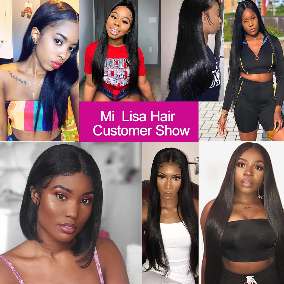 5x5 Закрытие с пучками человеческих волос закрытием малазийские прямые волосы 3 4