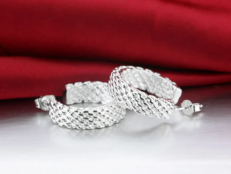 

fashion women's 925 sterling silver earrings Circular earrings popular jewelry A birthday present for friend Free shipping