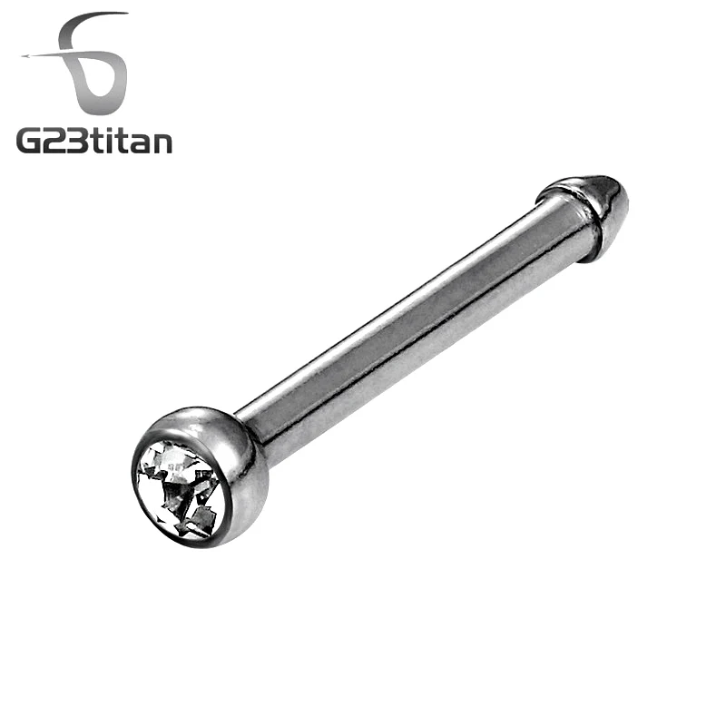Кольца для носа G23titan серьги ноздри с фианитами изогнутые кольца шпильки