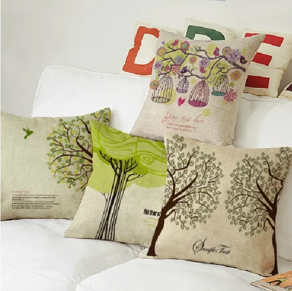 Свежий сад ветер зеленое дерево хлопок подушки Подушка для автомобиля офис