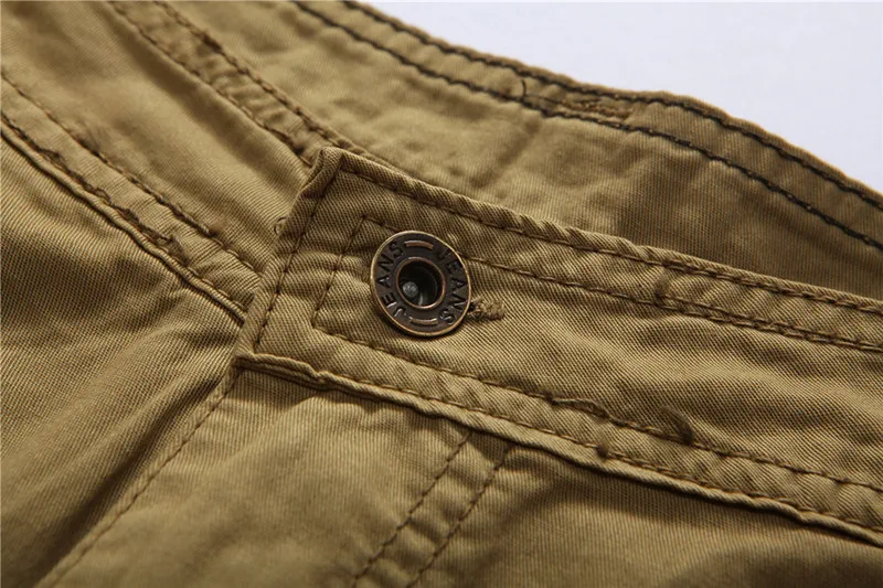 2018 Men's Multi Pocket Military Zipper Cargo Short Hot Sale breeches Male Summer Army Green Khaki Men Camo Shorts | Мужская одежда
