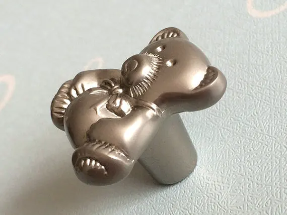 Серебристые золотые ручки в Виже медведей ручки комода ручки ящика кухонная дверная ручка для шкафа никелевые Детские мебельные ручки, фурнитура